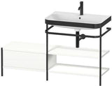 Duravit Waschtischset HAPPY D.2 PLUS 1400x490mm ein Hahnloch taupe supermatt