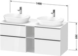 Duravit D-Neo Konsolenwaschtischunterbau 1400 mm Eiche Terra Matt, wandhängend, 2 Schubladen