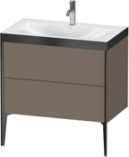 Mitteldichte Faserplatte (MDF) / 2Ausz.,1Hl,schwarz / flannel grey seidenmatt