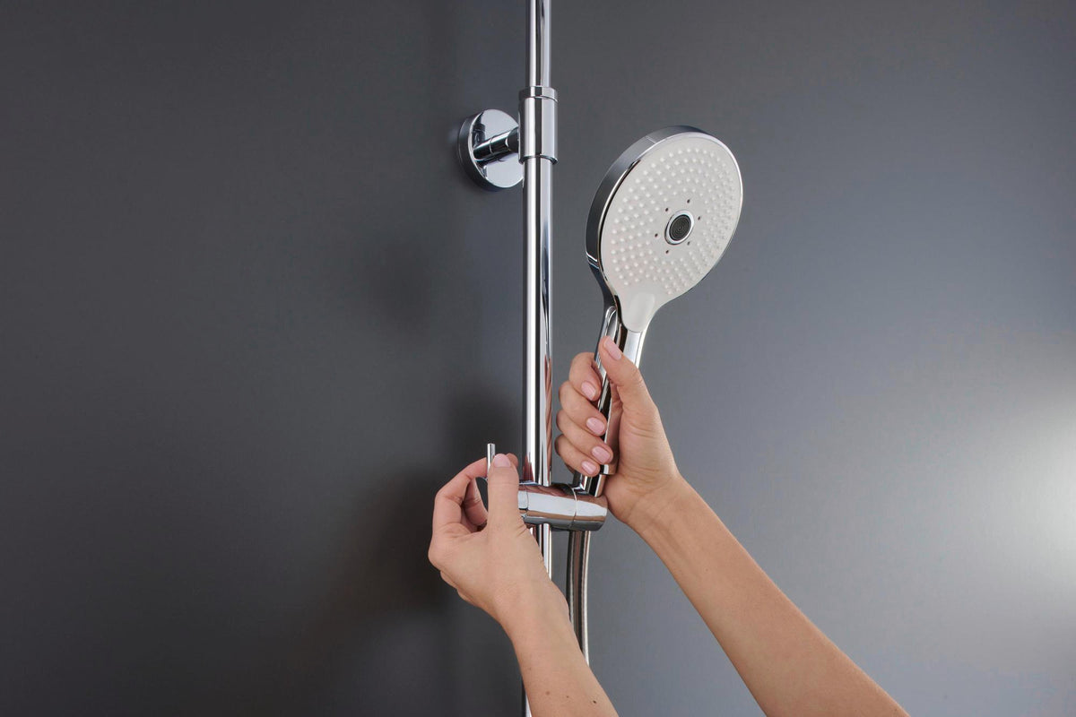 DURAVIT Duschsystem Shower Systems Shelf 1050 MinusFlow Brausethermostat Chrom Weiß Hochglanz