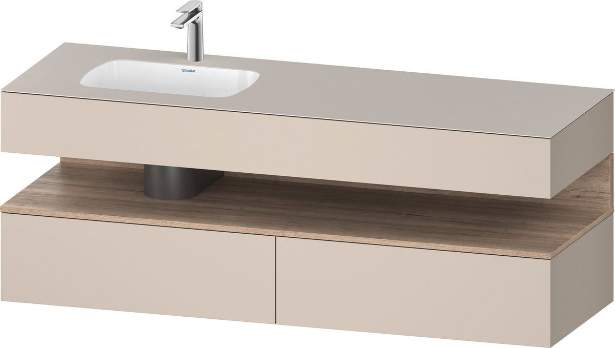 DURAVIT Qatego Studio F. A. Porsche Einbauwaschtisch mit Konsolenwaschtischunterbau 1600 mm Weiß Matt