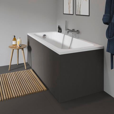 DURAVIT D-Code Einbau-Badewanne 1700x750 mm Weiß mit Überlauf und 1 Rückenschräge
