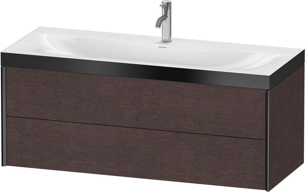 DURAVIT XViu c-bonded Waschtischunterbauset 1200 mm, 2 Schubkästen, Eiche/Schwarz