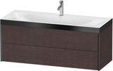 DURAVIT XViu c-bonded Waschtischunterbauset 1200 mm, 2 Schubkästen, Eiche/Schwarz