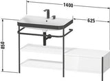 Duravit Happy D.2 Plus Waschtischunterbau 1400 mm mit Metallkonsole supermatt