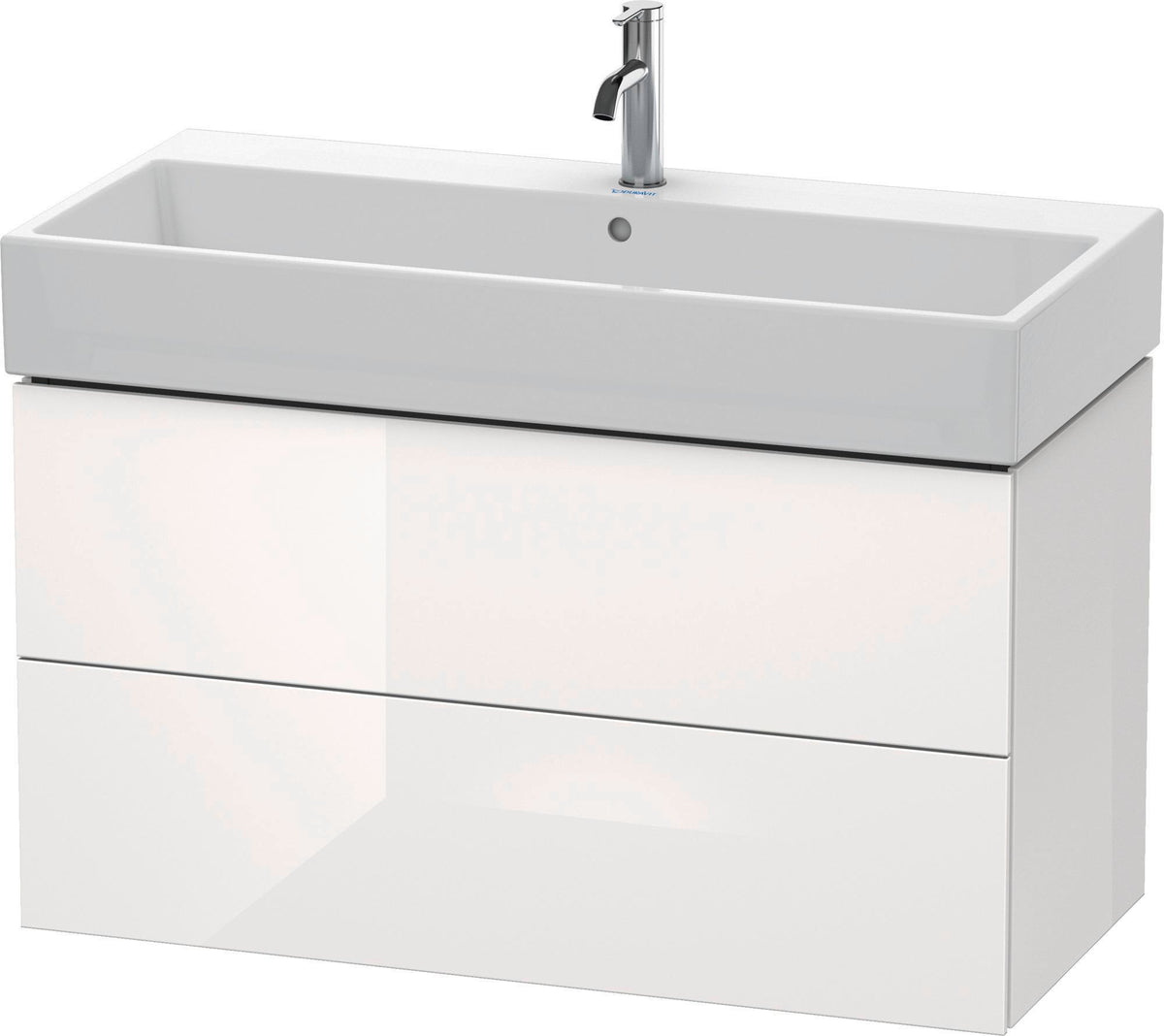 DURAVIT L-Cube Waschtischunterbau 984 mm, 2 Schubkästen, Weiß Matt, Wandmontage