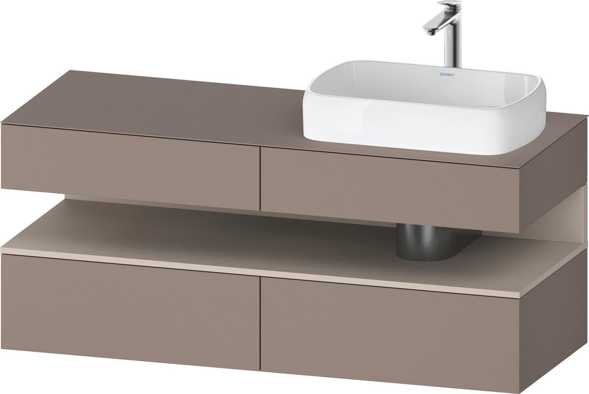 DURAVIT Qatego Konsolenwaschtischunterbau 1400 mm Weiß Matt Eiche Schwarz Matt wandhängend