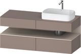 DURAVIT Qatego Konsolenwaschtischunterbau 1400 mm Weiß Matt Eiche Schwarz Matt wandhängend