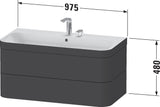 DURAVIT Waschtischset Happy D.2 Plus 2 Schubkästen 975x490 mm eiche hell taupe supermatt