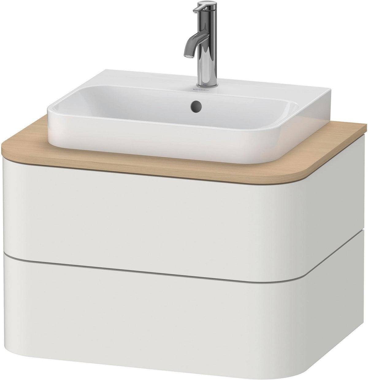 DURAVIT Happy D.2 Konsolenwaschtischunterbau wandhängend 650 mm, 2 Schubkästen, weiß Hochglanz