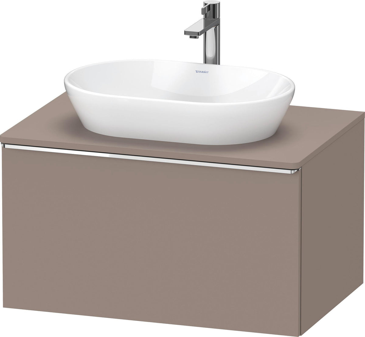 DURAVIT D-Neo Konsolenwaschtischunterbau 800 mm betongrau matt mit Bronze-Griff und Soft-Close-Auszug