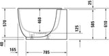 DURAVIT Luv Eckbadewanne 1850x950 mm Mineralguss Weiß Matt – 2 Rückenschrägen, Ecke links