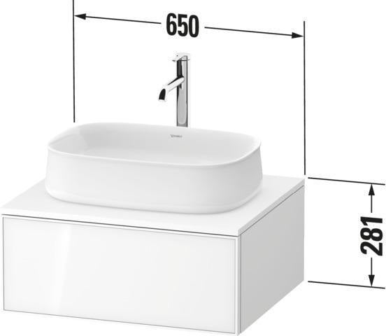 DURAVIT Zencha Konsolen-Waschtischunterbau 650 mm Eiche Anthrazit mit 1 Auszug und Push-Open