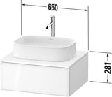 DURAVIT Zencha Konsolen-Waschtischunterbau 650 mm Eiche Anthrazit mit 1 Auszug und Push-Open