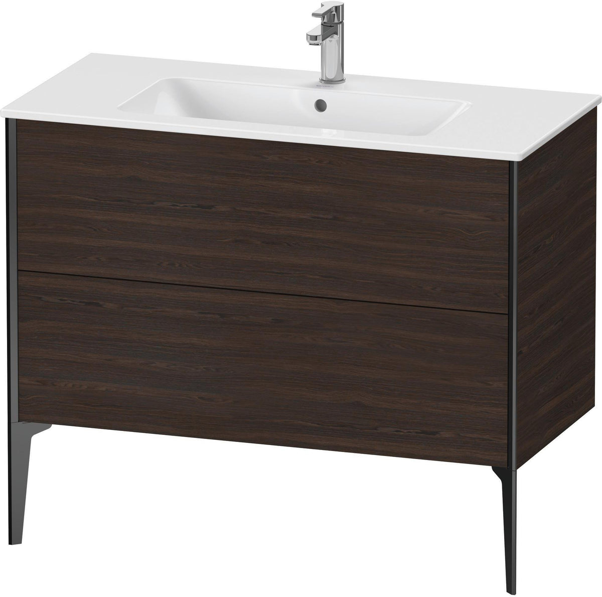 Duravit XViu Waschtischunterbau bodenstehend 1010 mm, 2 Auszüge, weiß matt, Tip-On