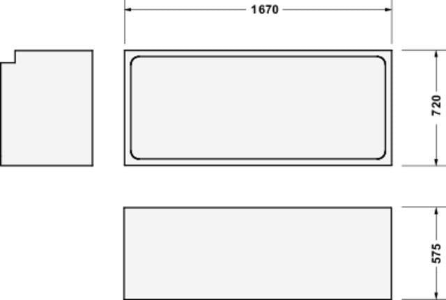 DURAVIT Wannenträger Starck für 700333 – 1570 x 670 x 570 mm, Polystyrol