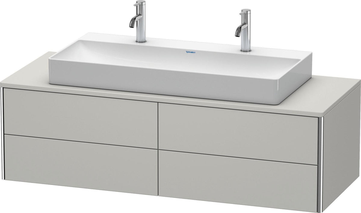 DURAVIT XSquare Waschtischunterbau 1400 mm, 4 Schubkästen, betongrau matt, wandhängend