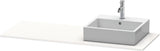 Duravit XSquare Konsole 1400x550mm betongrau matt – 1 Ausschnitt, mit Siphonaussparung