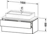 DURAVIT L-Cube Konsolenwaschtischunterbau 1020 mm betongrau matt, 2 Schubkästen, Tip-On