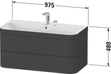 DURAVIT Waschtischset Happy D.2 Plus 2 Schubkästen 975x490 mm eiche hell taupe supermatt