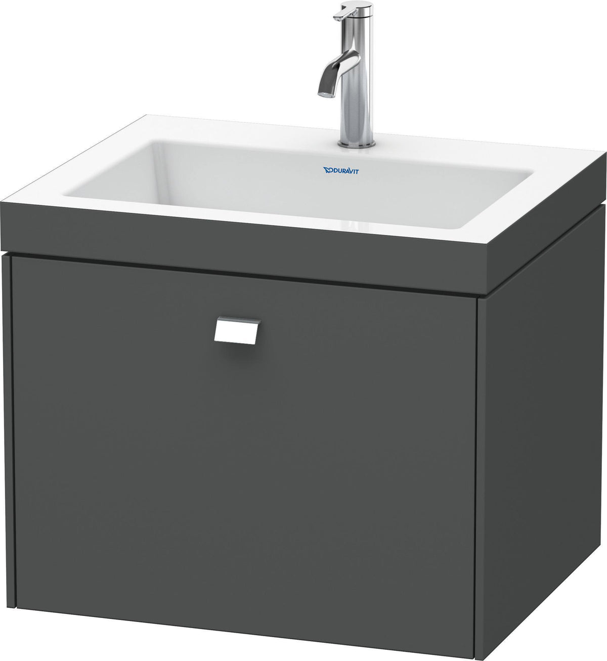 DURAVIT Brioso c-bonded Waschtischset 600 mm, wandhängend, Betongrau Matt, 1 Auszug