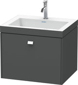 DURAVIT Brioso c-bonded Waschtischset 600 mm, wandhängend, Betongrau Matt, 1 Auszug
