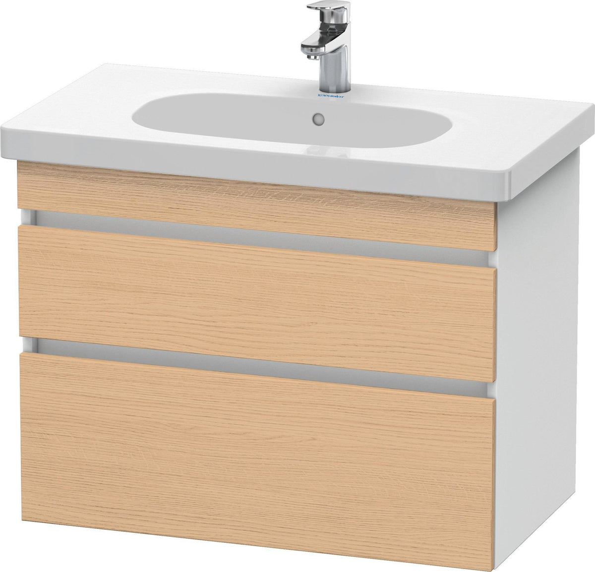 DURAVIT DuraStyle Waschtischunterbau 800 mm wandhängend, 2 Schubkästen, weiß matt – mit Soft-Close