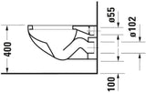 Duravit Wand-WC Design Classics Colomba 575 mm Tiefspüler, weiß – Wandhängendes WC aus Sanitärkeramik