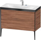 DURAVIT XViu c-bonded Waschtischunterbauset 1000 mm, 2 Auszüge, Schwarz Matt / Nussbaum