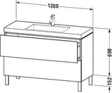 Duravit L-Cube Waschtischset 1200x480 mm mit Vero Air Möbelwaschtisch und Raumsparsiphon