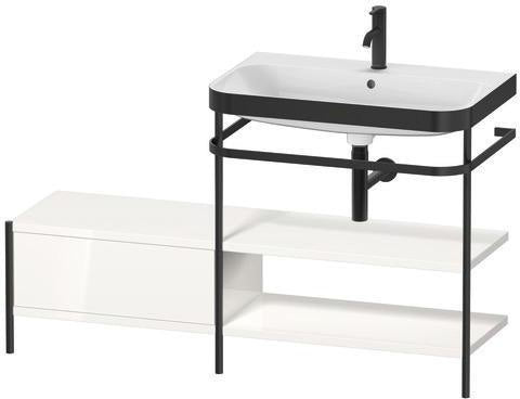 Duravit Waschtischset Happy D.2 Plus 1400 mm Taupe Supermatt mit Nussbaum-Einrichtungssystem
