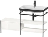Duravit Waschtischset HAPPY D.2 PLUS 1400x490mm ein Hahnloch taupe supermatt