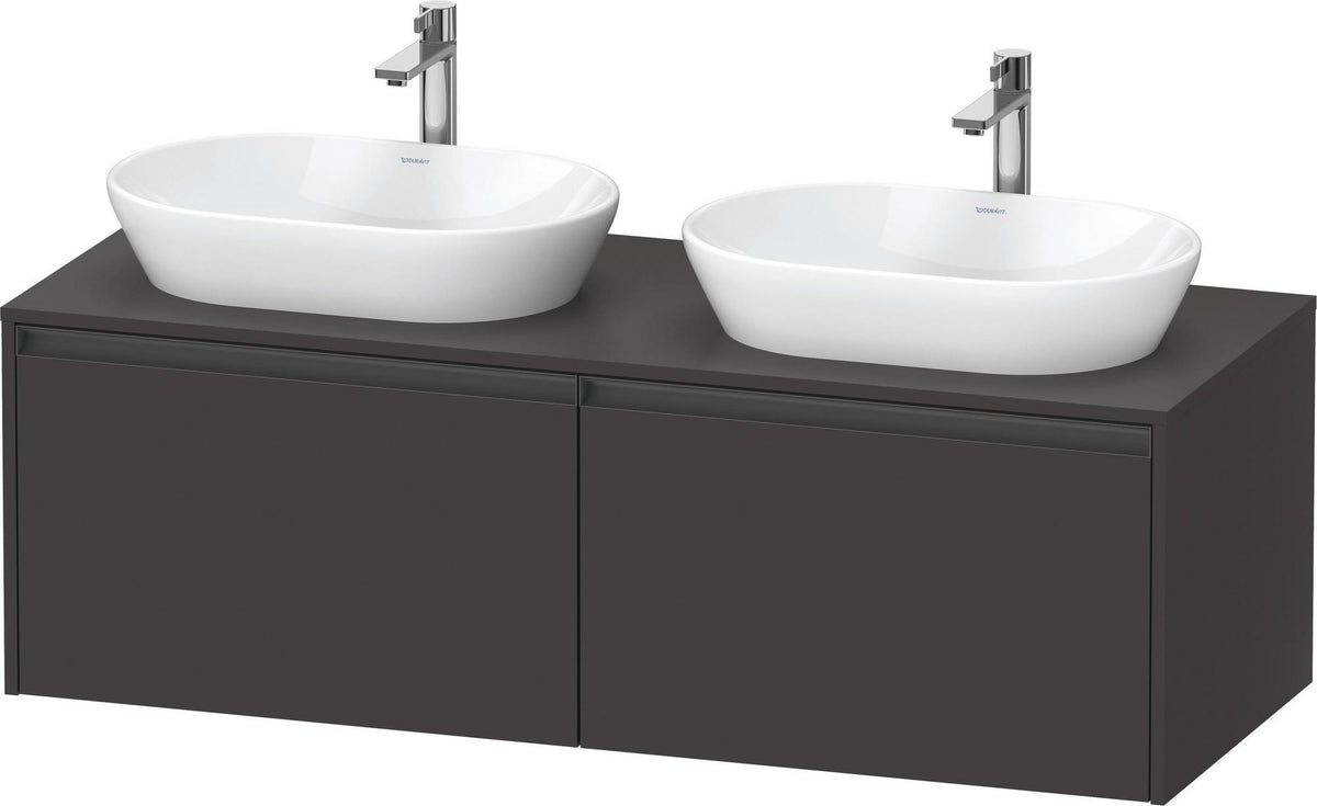 Duravit Ketho.2 Konsolen-Waschtischunterbau 1400 mm Betongrau Matt mit 2 Auszügen