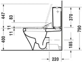 DURAVIT DuraStyle Stand-WC Kombi 705 mm Tiefspüler weiß für Dusch-WC Sitz
