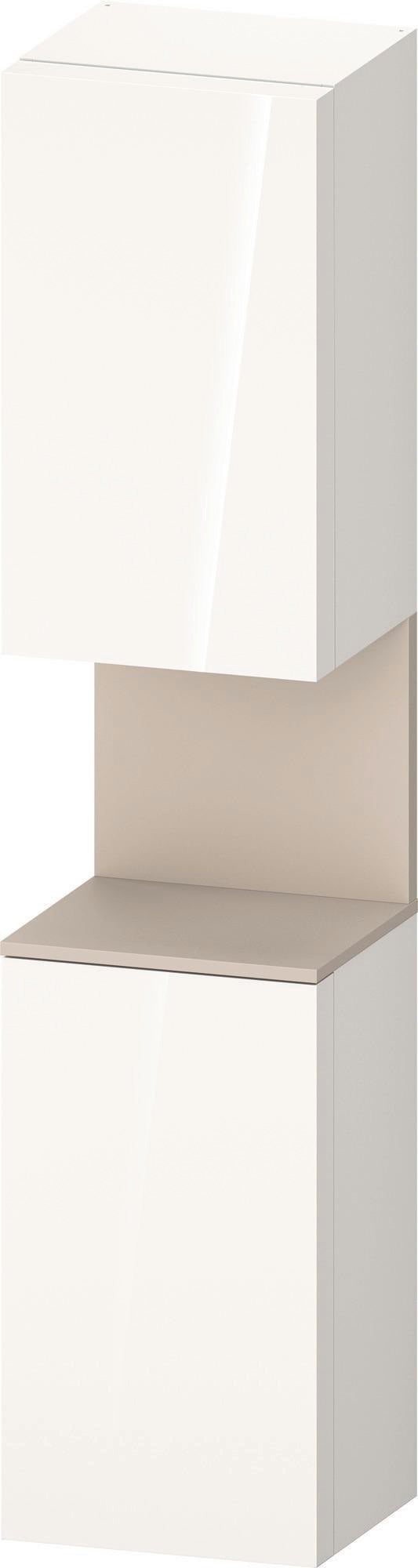 DURAVIT Qatego Hochschrank 400 mm, 2 Türen, weiß Hochglanz, Eiche Schw. Matt