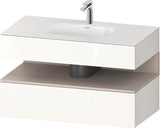 DURAVIT Qatego Einbauwaschtisch mit Konsolenwaschtischunterbau 1000 mm, 1 Auszug, antibakteriell