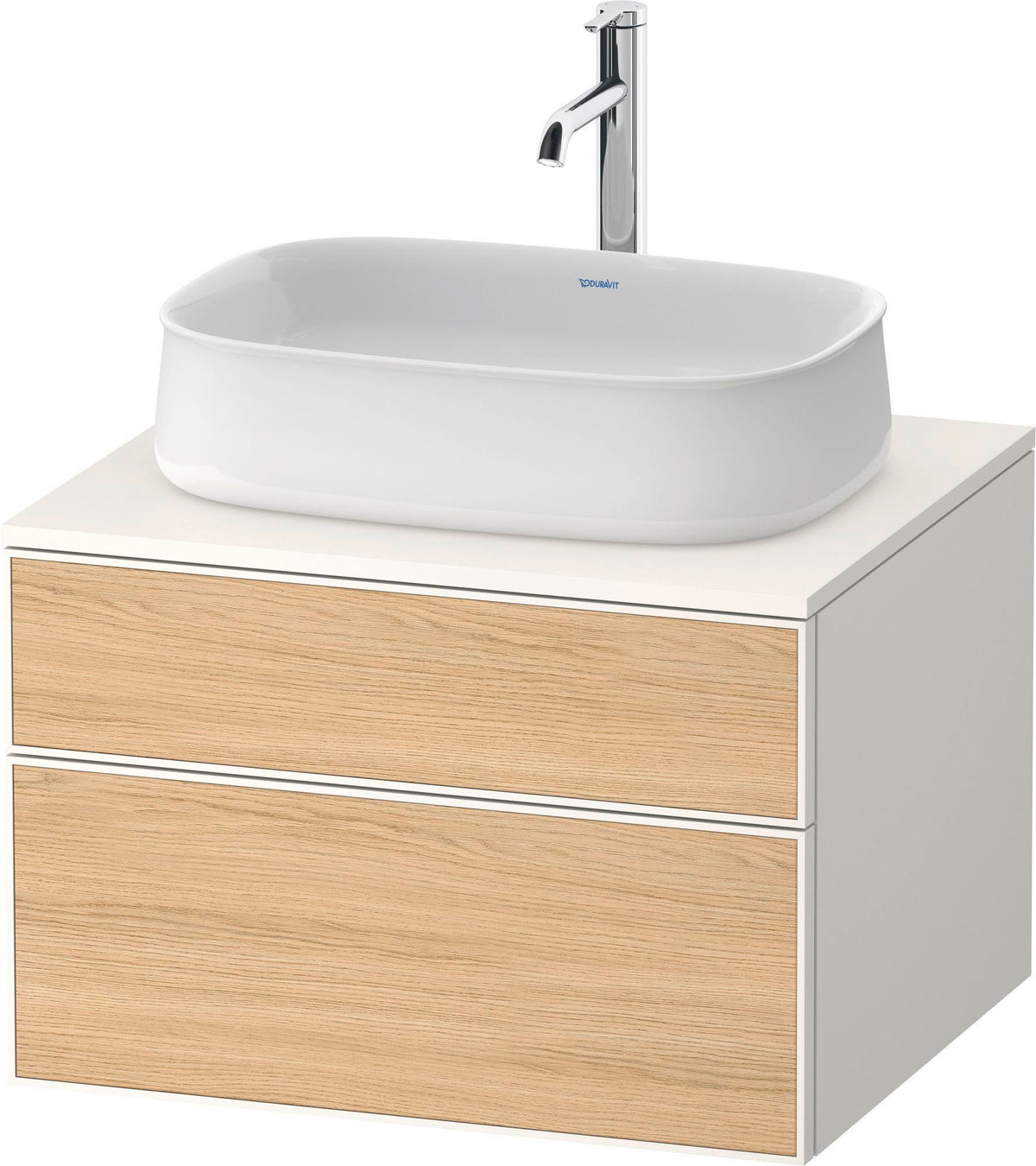 DURAVIT Zencha Konsolenwaschtischunterbau 650 mm Eiche Anthrazit mit Push-Open