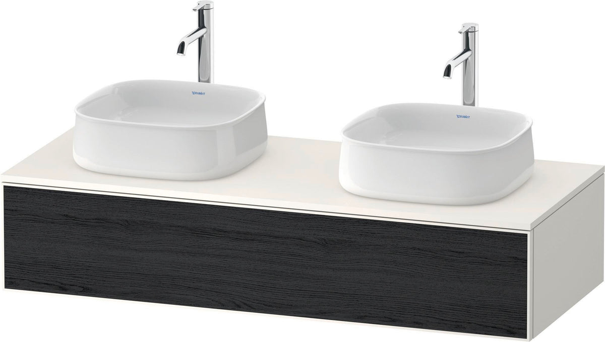 Duravit Zencha Konsolen-Waschtischunterbau 1300 mm Eiche Anthrazit mit Tip-on und Soft-Close