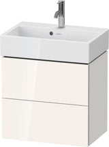 DURAVIT L-Cube Waschtischunterbau wandhängend, 2 Schubkästen, Weiß Matt, 584 mm