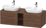 DURAVIT D-Neo Konsolenwaschtischunterbau 1400 mm betongrau matt mit 2 Auszügen und Bronze-Griffen
