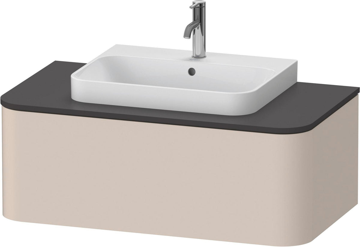 DURAVIT Happy D.2 Konsolenwaschtischunterbau 1000 mm Taupe supermatt mit Tip-On und LED
