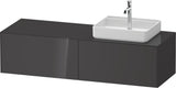 Duravit White Tulip Waschtischunterbau 1600 mm von Philippe Starck – Eiche Nussbaum, 2 Auszüge, LED