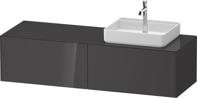 Duravit White Tulip Waschtischunterbau 1600 mm von Philippe Starck – Eiche Nussbaum, 2 Auszüge, LED