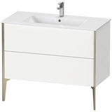 Duravit Waschtischunterbau XVIU 1010x834x480mm 2 Auszüge Nussbaum Mitte