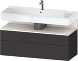 Duravit Qatego Waschtischunterbau 1190 mm – Weiß Matt mit Eiche Schwarz Nische, 1 Auszug, LED