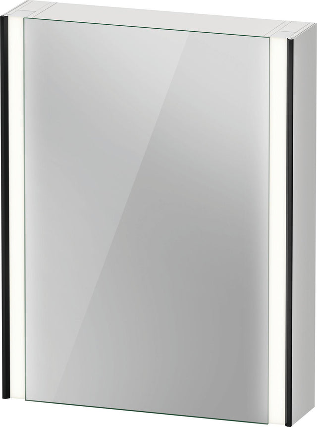 DURAVIT XViu Spiegelschrank 800 mm mit LED-Beleuchtung, schwarz matt, Anschlag links