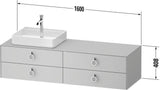DURAVIT White Tulip Konsolenwaschtischunterbau 1600 mm, 4 Schubkästen, Weiß Seidenmatt, Philippe Starck