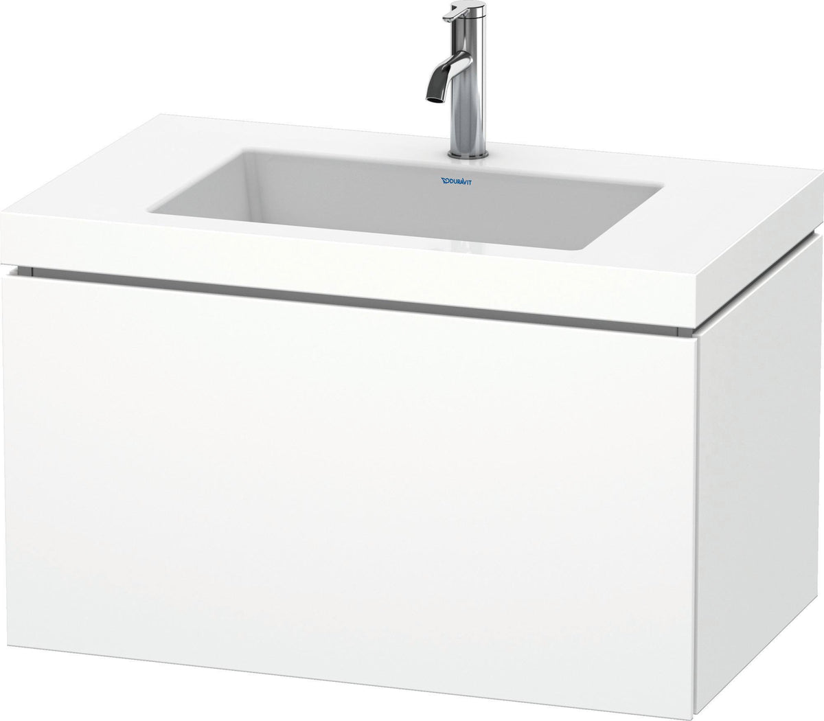 Duravit L-Cube c-bonded Waschtischset 800 mm mit Vero Air, 1 Auszug, Weiß Matt