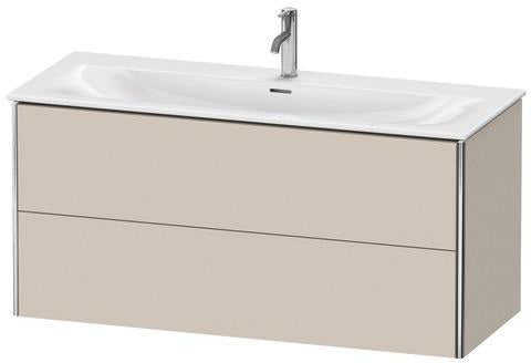 Duravit XSquare Waschtischunterbau 1210 mm, 2 Schubkästen, weiß matt, wandhängend, Tip-On