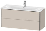 Duravit XSquare Waschtischunterbau 1210 mm, 2 Schubkästen, weiß matt, wandhängend, Tip-On